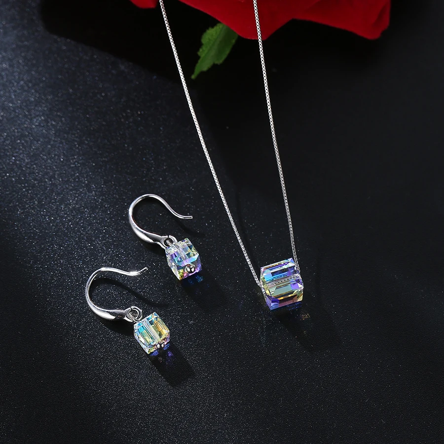 Malanda модные квадратные кристаллы Lochrose от Swarovski набор ожерелья висячие серьги для женщин ювелирные наборы свадебный подарок