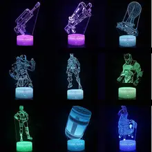 3D светодиодный светильник 7 цветов сенсорный выключатель Светильник Настольный акриловый Иллюзия комната атмосферное освещение Игра настольная лампа для спальни