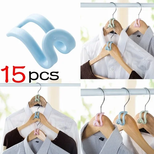 

15Pcs Creative Mini Flocking Clothes Hanger Home Easy Hook Closet Organizer