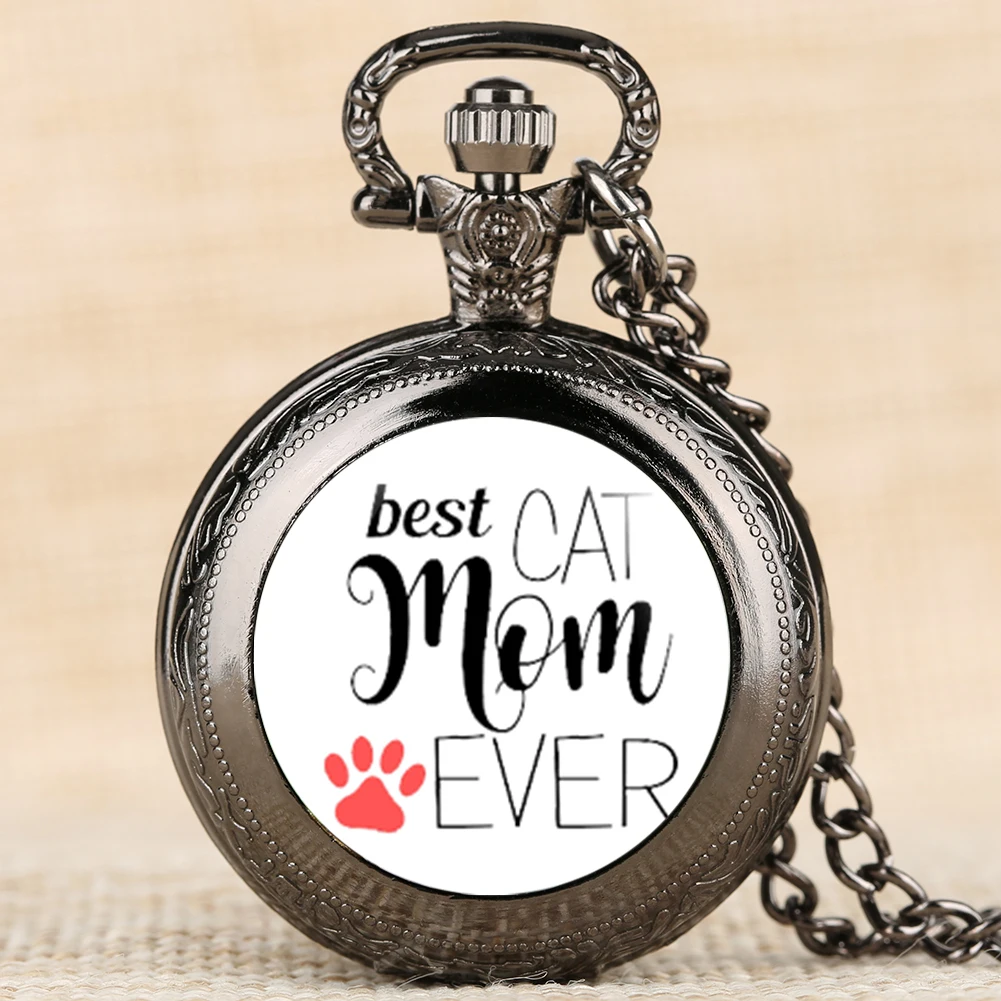 Специальные карманные часы серии Dog Mom для женщин кварцевые женские с цепочкой