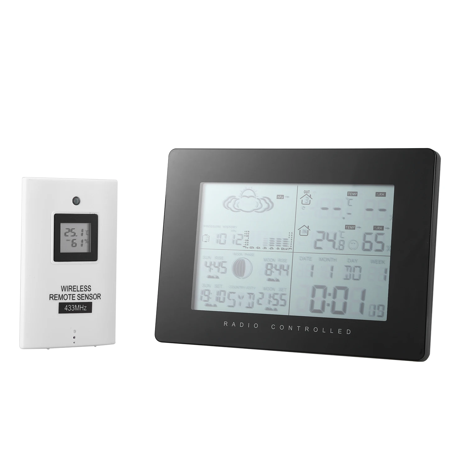 

Weather Station, Indoor Outdoor Thermometer Wireless Temperature and Humidity Monitor with Barometer, Weather Forecast, Alarm
