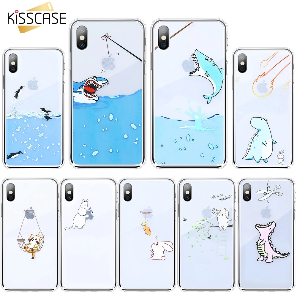 

KISSCASE for Funda iPhone X 5 5S 6 6S 7 8 Plus X XS Max XR Cute Animals for Cover iPhone 7 Case Soft TPU for Capa iPhone 6 Case