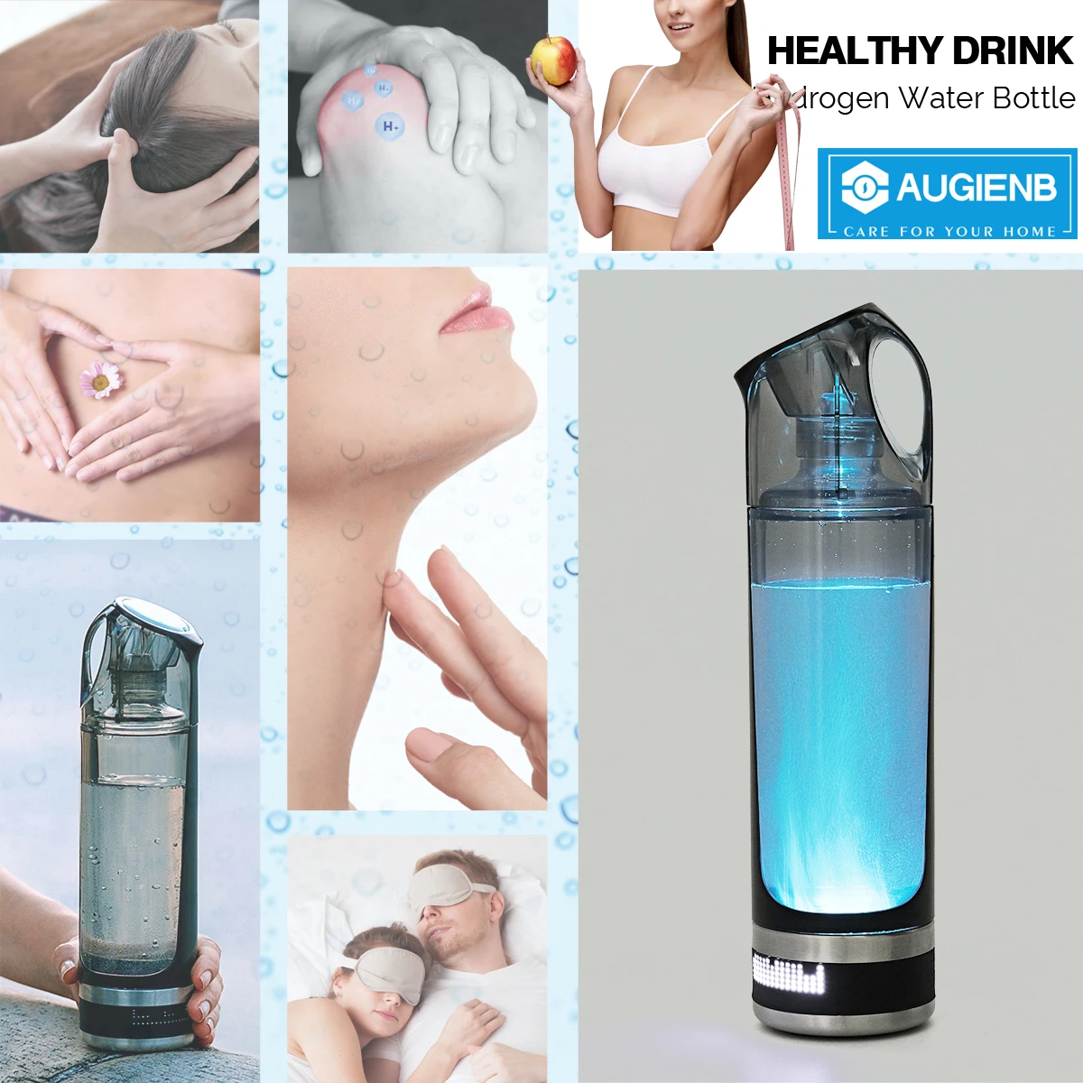 Preise Augienb Gesunde Anti Aging Wasserstoff Reiche Wasser Flasche Generator 500ML LED Display Wasserstoff Reiche Wasser Maker Ionisator BPA  freies