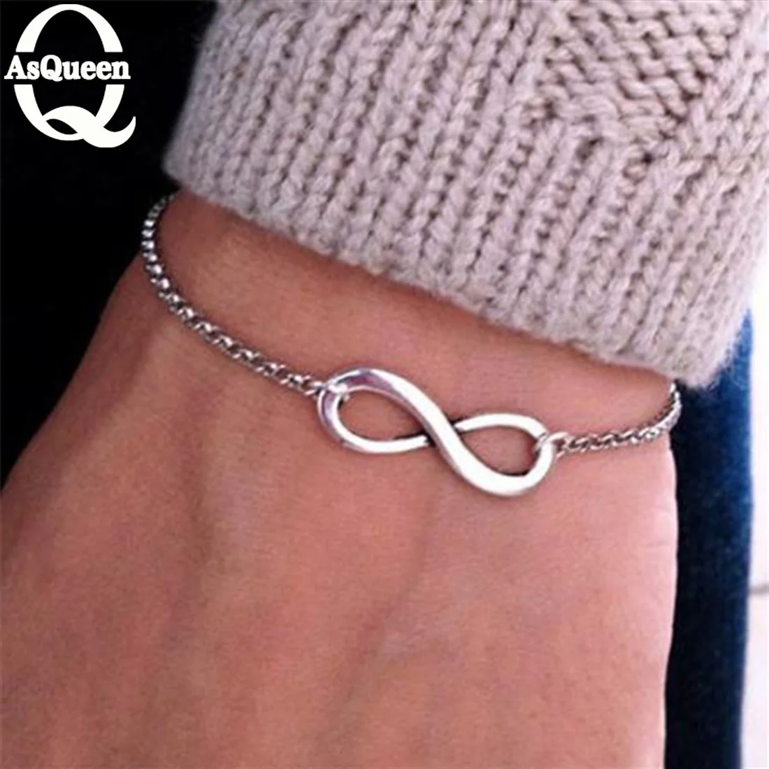 

New Fashion Jewelry Gold Color Charm Infinity Bracelet Bijouterie Nice Gift