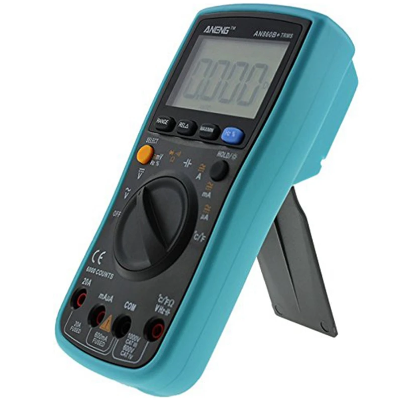

AC/DC ANENG AN860B+ Backlight Digital Multimeter Current Voltage Resistance Frequency Temp Tester Lcd 6000 Counters