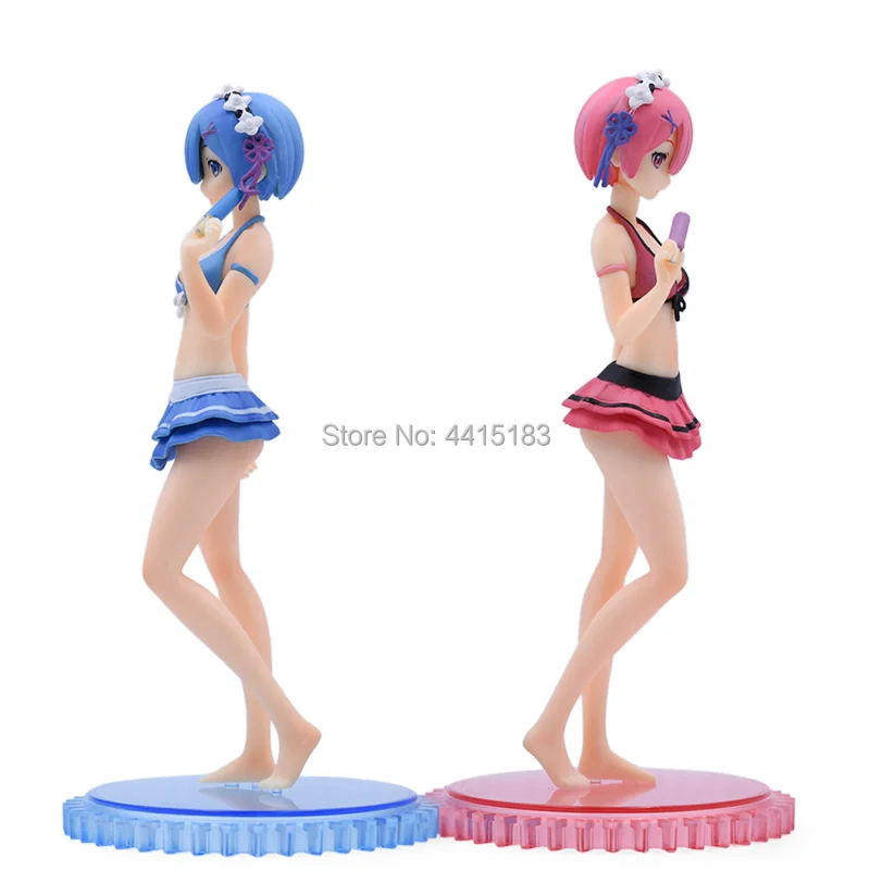 2 Styles Water Ver Anime Re : Life In A Different World From Zero Ram Rem PVC Action Figure Doll Collectible Model Toy 