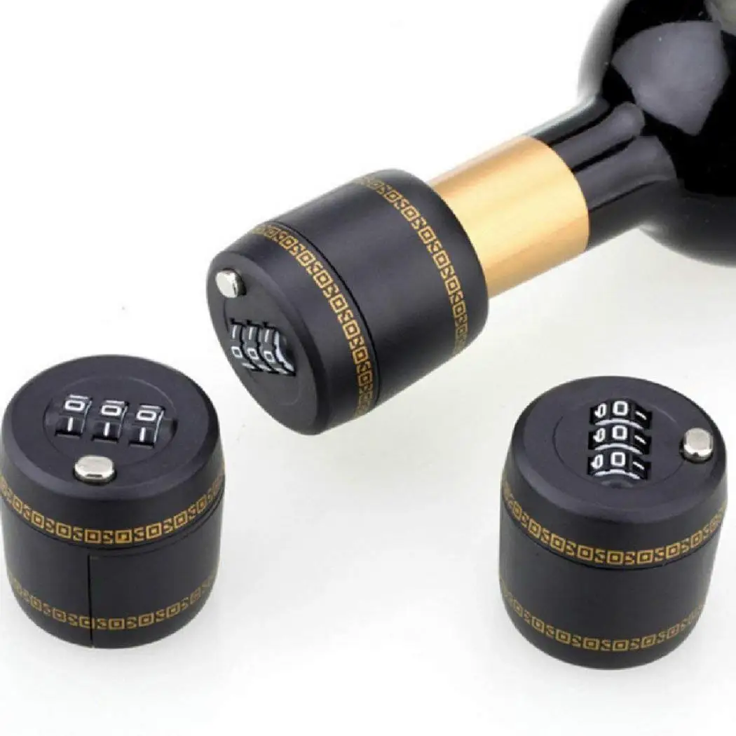 

Durable Password Code Lock Wine Bottle As Picture Lock Wine Cap Digital Lock