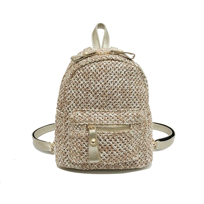 

Backpack Women New Straw Shoulder Bag Korean Fashion Wild Ladies Infantil Girl Casual Solid Small Bag Haversack Womens Backpacks