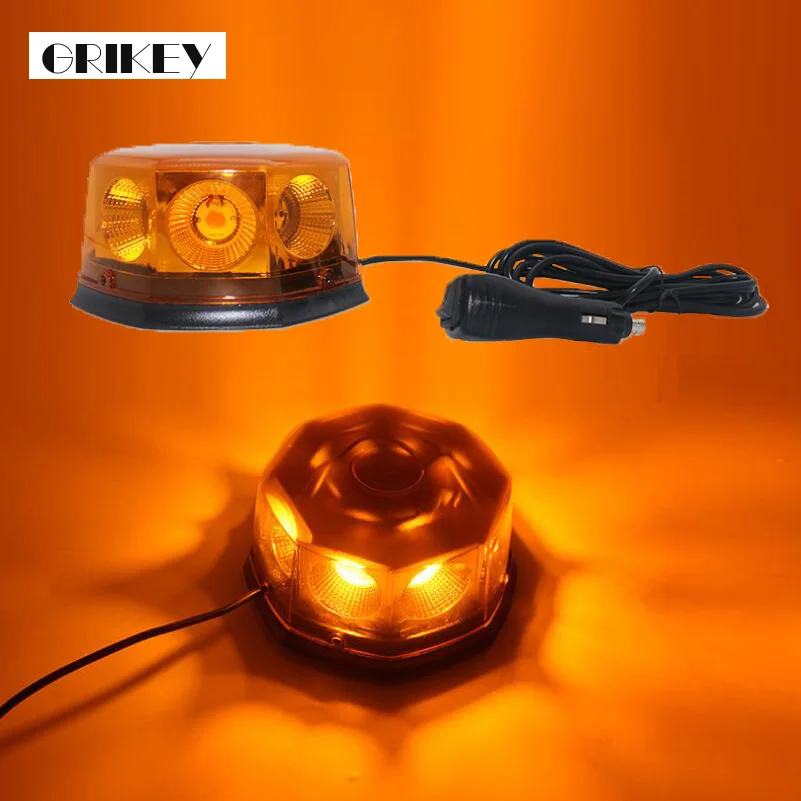 

GRIKEY 8 LED Car Dome Light 12 Flashing Mode Auto Beacon Lights Emergency Hazard Warning Strobe Light w/ Magnetic Base
