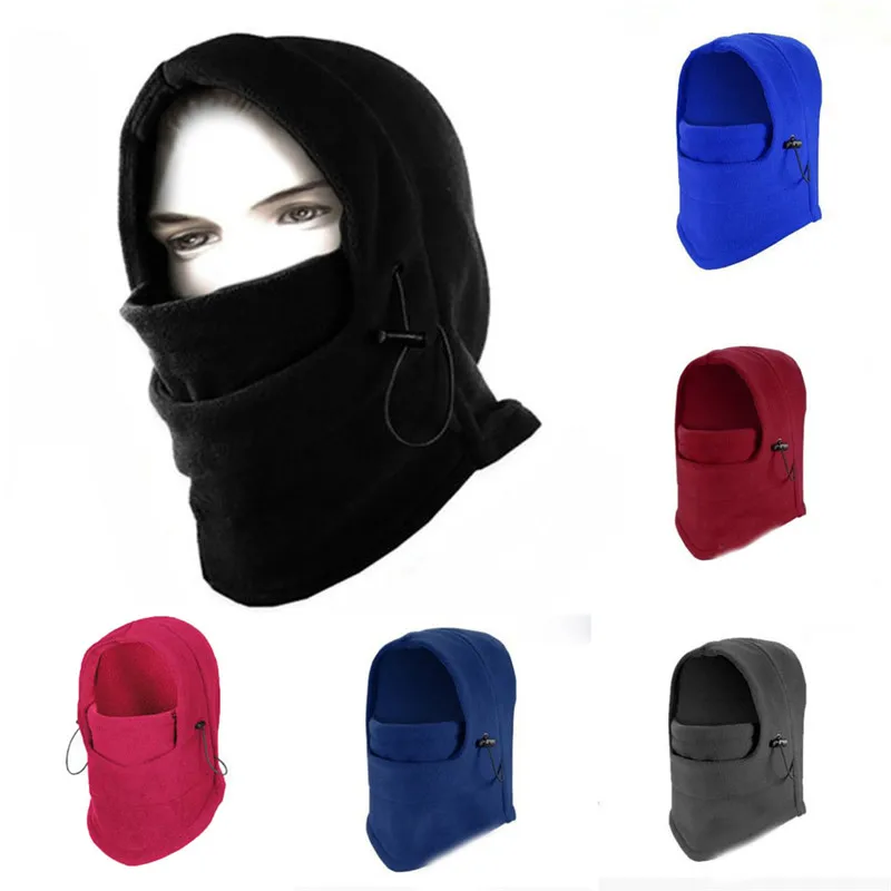 

2018 Brand New Warm Winter Women Men Hooded Balaclava Hat Windproof Fleece Hat Unisex Solid Ski Face Mask Cap for Cold Weather