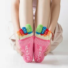 100 пар разноцветных носков для занятий йогой и фитнесом с хлопковым носком, женские носки для пилатеса, нескользящий Топ для занятия танцами Пилатес, Sox, новые женские носки