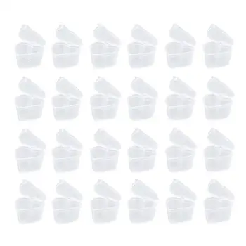 

24 Pieces Plasticine Container Heart-shaped Box With Lid Transparent Sealed Plastic Environmental Protection Storage Box