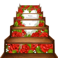 6 шт. розовое украшение для лестниц наклейки Романтическая любовь наклейки на лестницы наклейки для лестницы предметы домашнего обихода на День святого Валентина