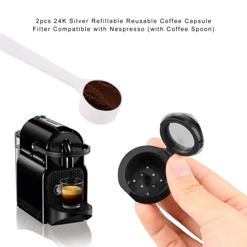 2 шт. многоразовые капсулы для кофе Nespresso|Фильтры кофе| |