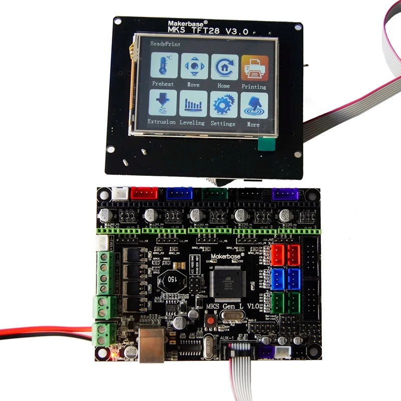 

MKS GEN L V1.0 + MKS TFT28 LCD mini panel touching display for 3d printer starts