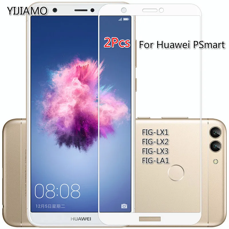 2 шт 9H закаленное Полное покрытие стекло для huawei PSmart Защита экрана для huawei P Смарт Стекло 3D защитная пленка FIG-LX1 LX2 LA1