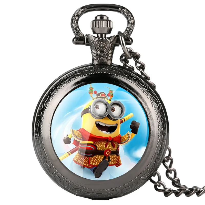 

Fobs Fine Chain Pocket Watch for Kids Cartoon Character Pattern Quartz Pocket Watch for Students Gift for Pocket Watch