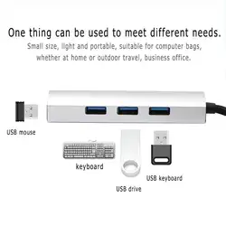 Алюминиевый сплав 4 порта type-C на USB 3,0 концентратор 5 Гбит/с Высокая Скорость адаптер разветвитель Кабель USB концентраторы для ПК ноутбук