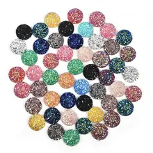 50 pièces/lot 12mm Cabochon mélange couleurs pierre naturelle convexe série dos plat résine Cabochons camée fabrication de bijoux bricolage accessoires