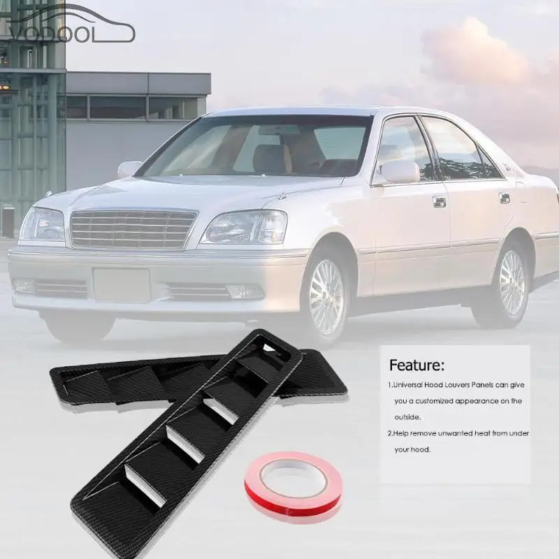 1 Pair Louvers Cooling Panel Bonnet Cover Universal Car Hood Vents Auto Air Flow Intake Scoop Bonnet Side Fender Vent Hood