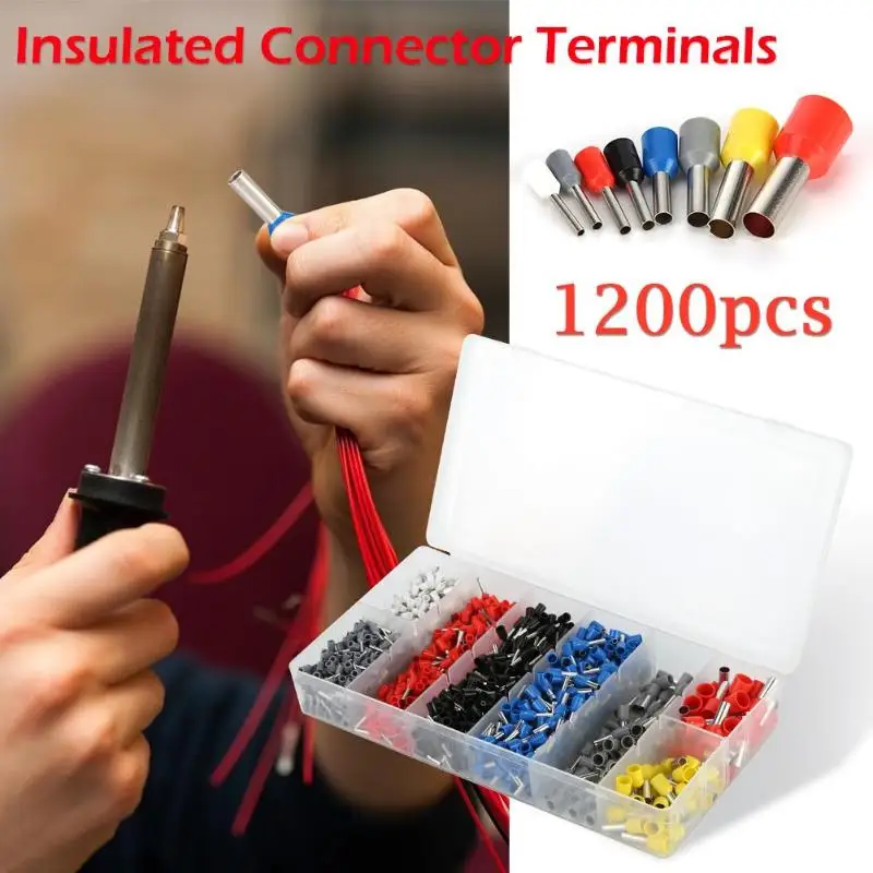 

1200pcs/set Cable Connectors Terminals Crimp Quick Splice Car Insulated Kit Widely used in wire connection Copper PVC Tinplate