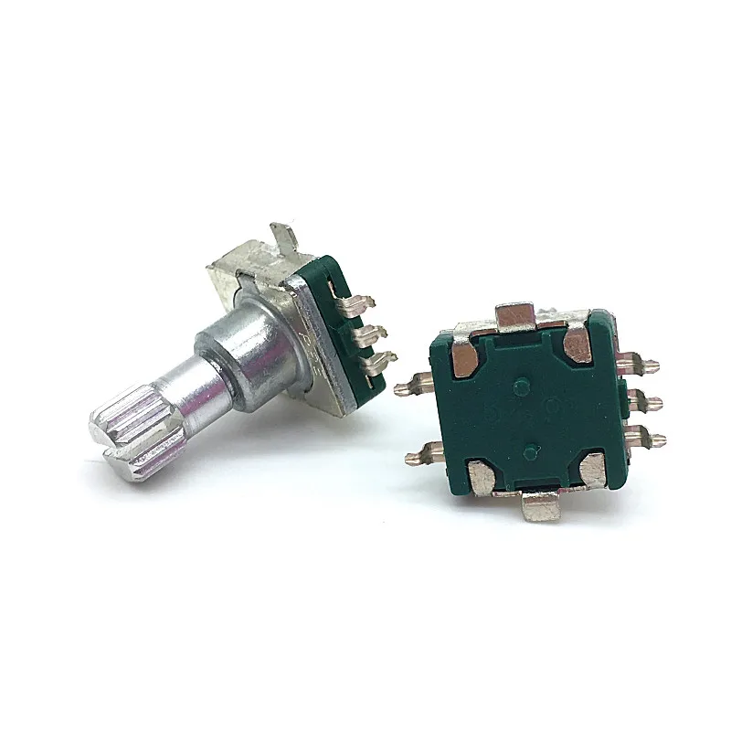 

5pcs EC11 Rotary Encoder Switch With Push Button Switch 30 Position 5pin SMD Type Handle Length 15mm Plum Shaft