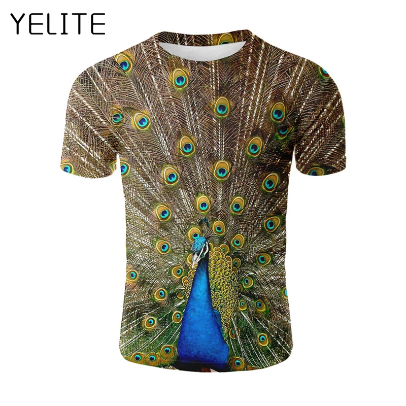 

YELITE All Over Letter/Feather/Flower/Fish Scale 3D Printed T Shirt Short Sleeve Casual T-Shirt Special T Shirt Fashion Sport
