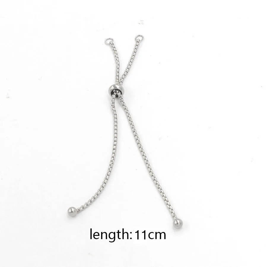 

Fnixtar Stainless Steel Box Chain Slider/Slide Extender Chain For DIY Bracelet Making Adjustable 11.5cm 50pcs/lot