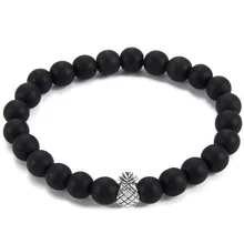 Натуральный белый темно-зеленый черное покрытие камень ручной бусы Diy ананас Фенечка