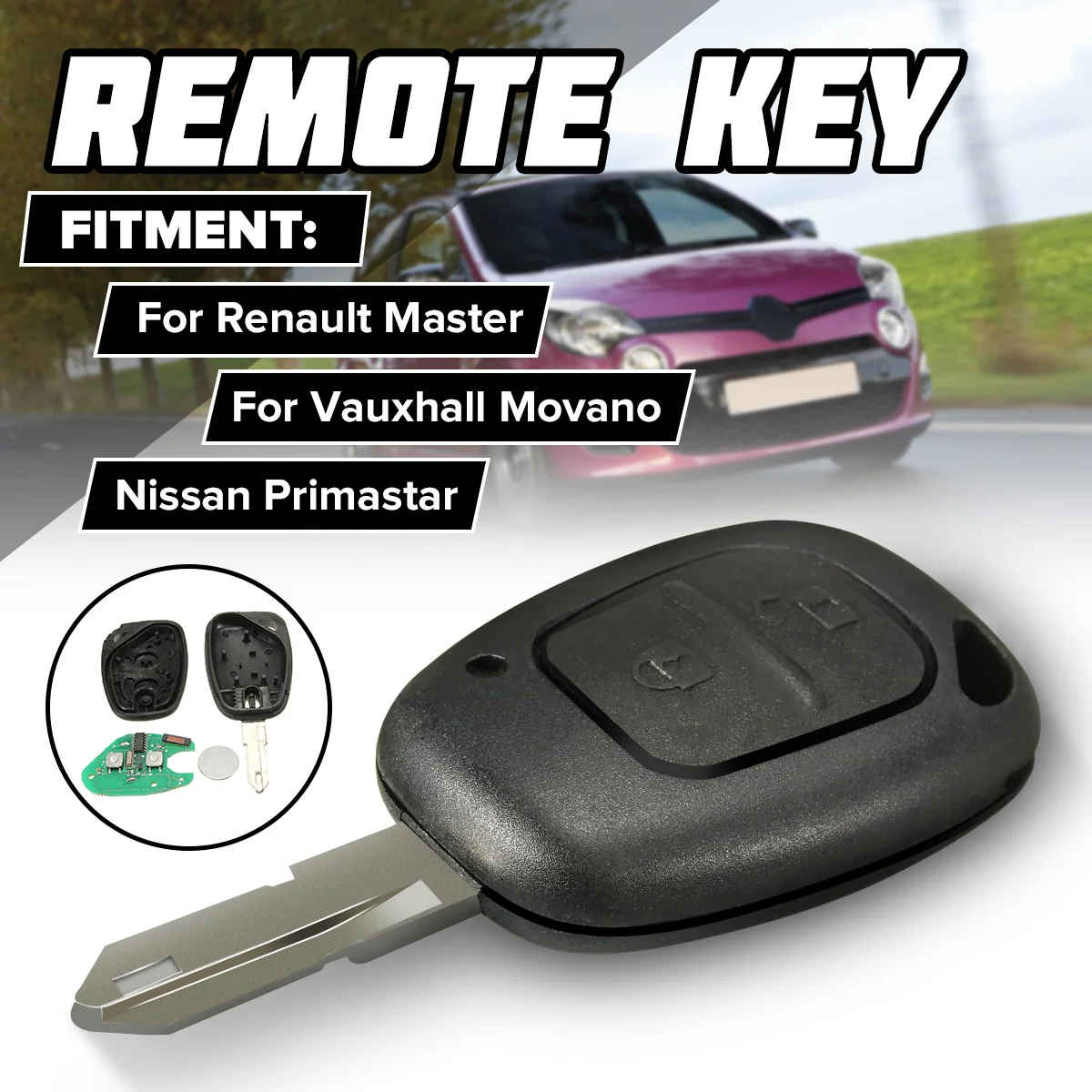2 BTN пульт дистанционного управления брелок для Renault Master Trafic Vauxhall Movano Interstar Nissan