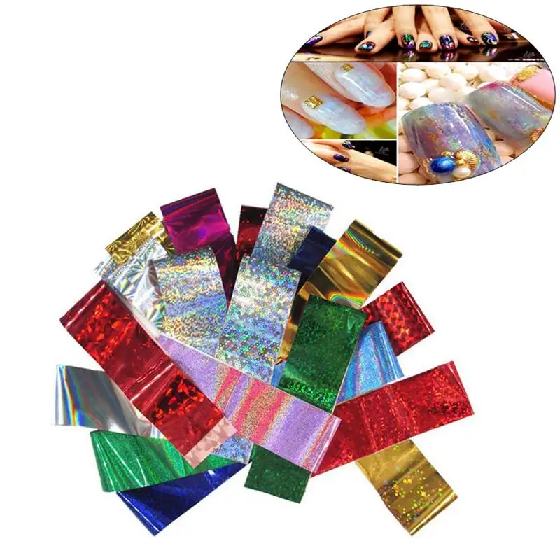 

20 PCS Nail Stickers Art DIY Tips Guides Stars Sky Printed Manicure Template Manicure Decal Stencils Decoration