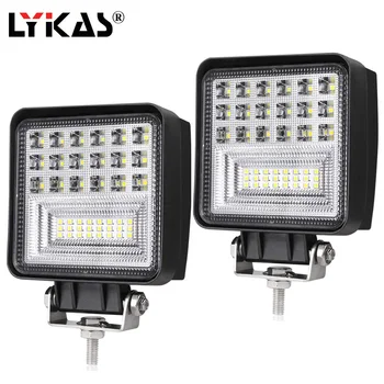 

LYKAS 48W Offroad LED Work Light Bar Flood Spot Combo Beam 12V 24V For Jeep ATV UAZ SUV 4WD 4x4 Truck Tractor Motorcycles