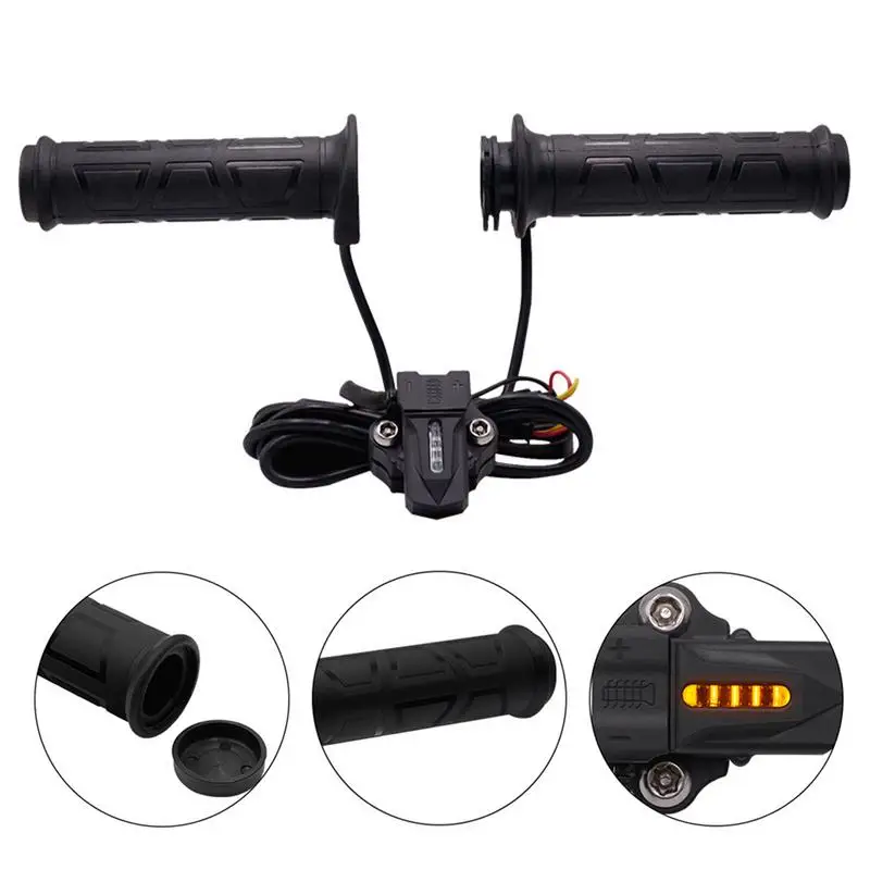 

A Pair Of Electric Heating Handle Motorcycle Handlebar Heated Grips Handle Winter Warm Handlebars
