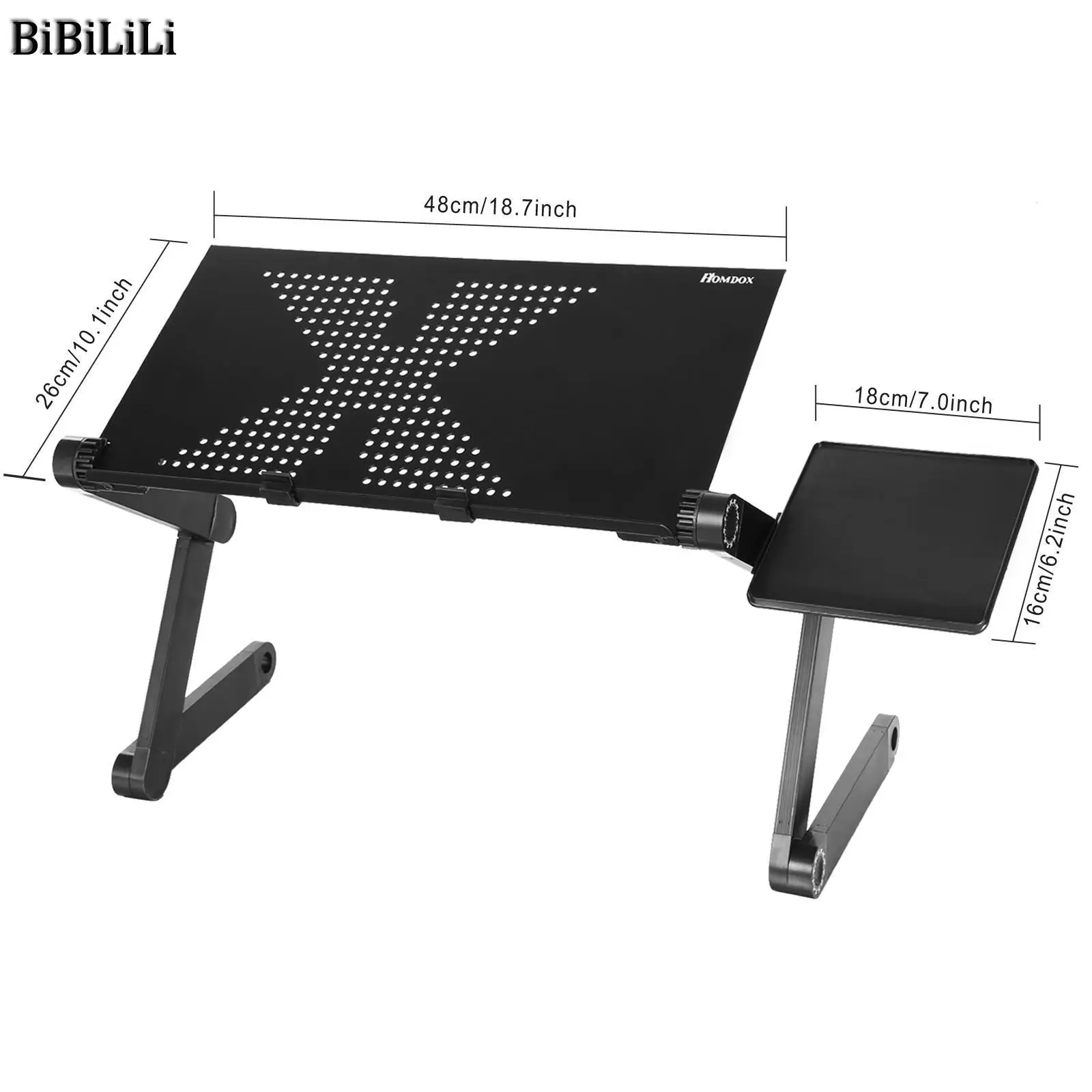 Homdox 360 Degree Adjustable Foldable Laptop Notebook Desk Table Stand With Mouse Board User Manual from 45 490mm Black