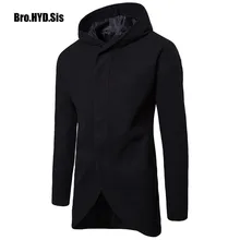 Зимнее шерстяное пальто, Мужской приталенный плащ с капюшоном, японский корейский стиль, офисный костюм, модные мужские куртки с капюшоном, мужская одежда