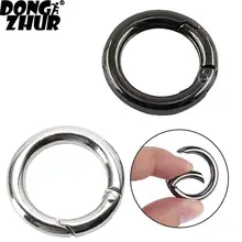 Посеребренный черный сплав круглый карабин пружинные крючки зажима Кемпинг 25 мм FY0122