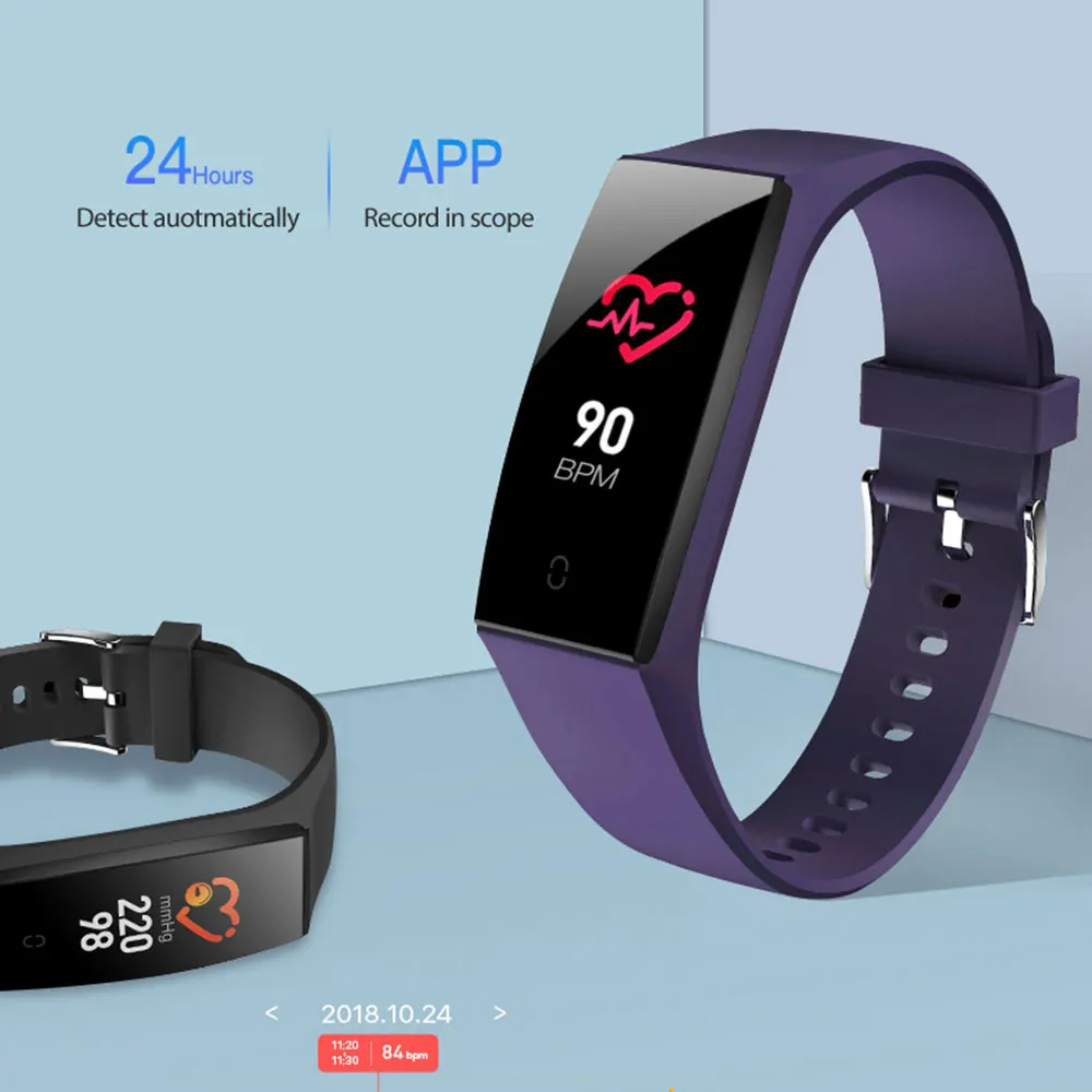 

Original Smart Wristband Bluetooth 4.0 Fitness Bracelet Big Touch IPS Screen Message Heart Rate Time Power Energy Smart band #5