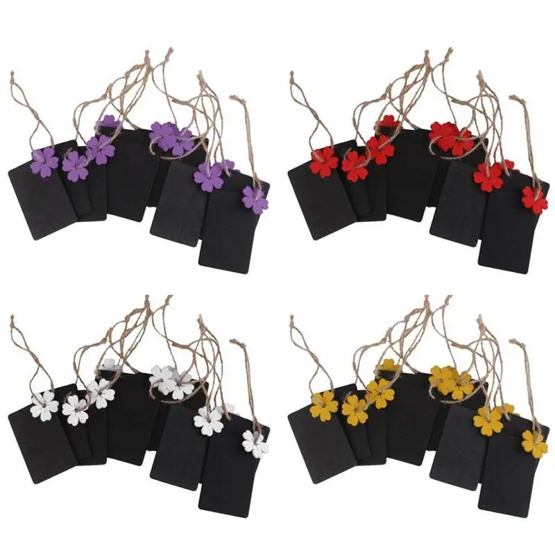 

10pcs Mini Rectangular Hanging Wooden Blackboard Gift Price Tags Wooden Blackboard Chalkboard Hanging Memo Message Wedding Decor