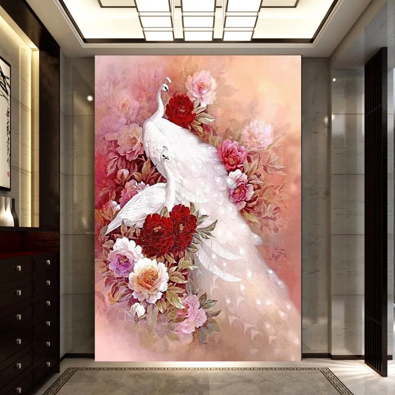 

Painting Rich Peacock 5d Diy Full Diamond Animal Embroidery Cross Stitch Rhinestone Diamond Mosaic For Living Room