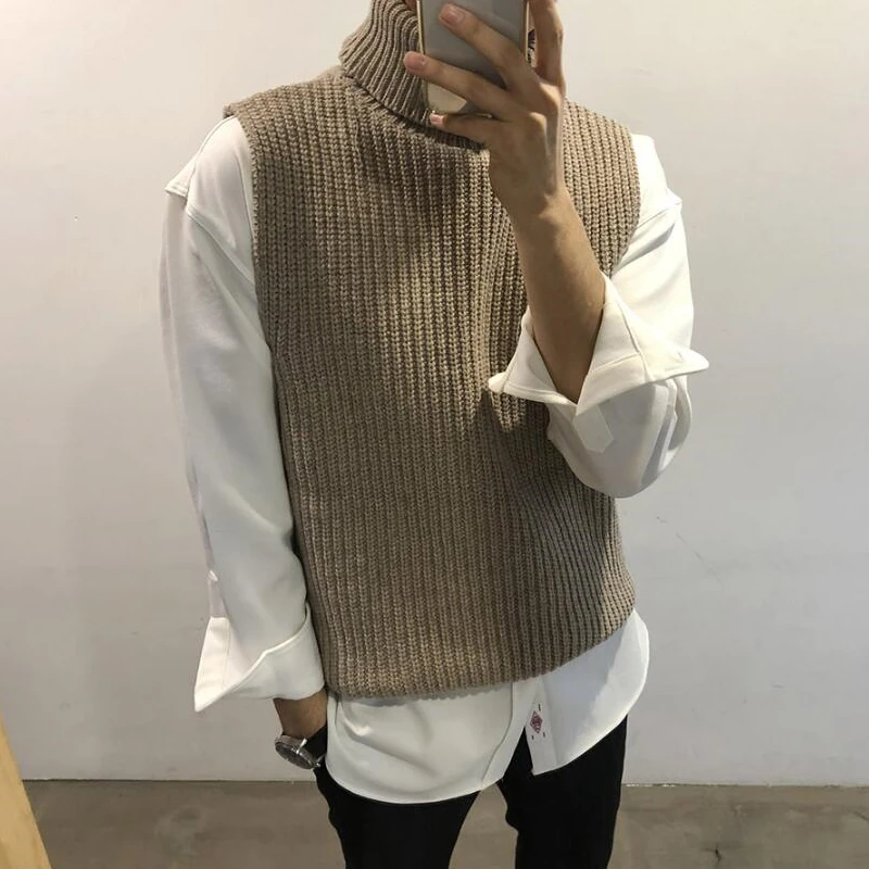 Autumn Winter New Men Turtleneck Sweater Slim Fit Fashion Solid Color ...