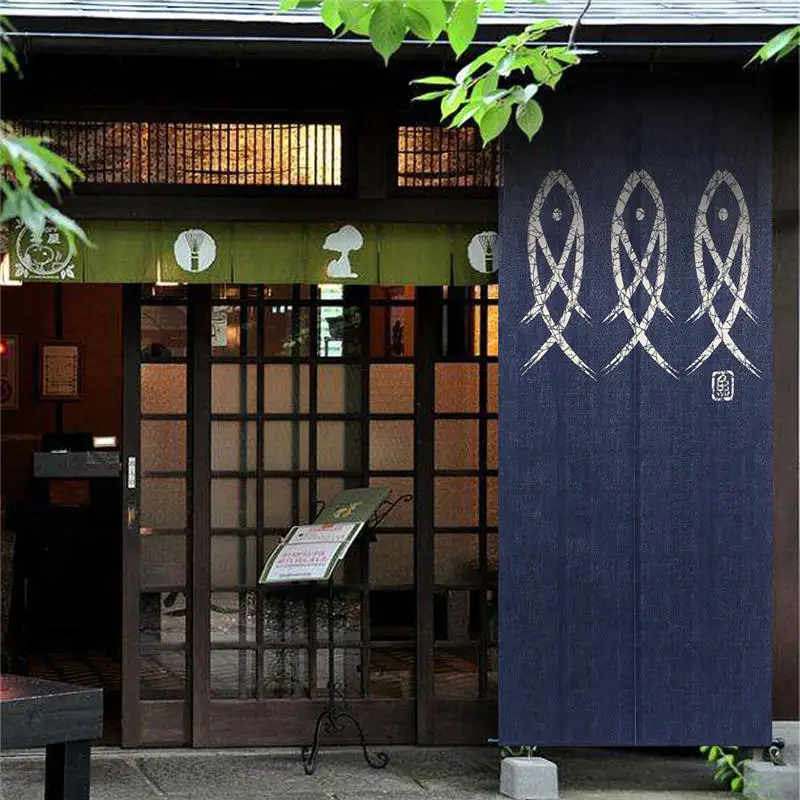 KiWarm 2017 Nuevo pez impreso japonés Noren puerta cortina Sala divisor pantalla ciego pez puerta del hogar decorativo paso telón de fondo KiWarm 2017 Nuevo pez impreso japonés Noren puerta cortina Sala divisor pantalla ciego pez puerta del hogar decorativo paso telón de fondo