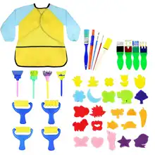 Модные Детские губки для раннего обучения, набор кистей для рисования, 42 штуки, губки для рисования, формы краски, ремесленные кисти для малышей, Asso