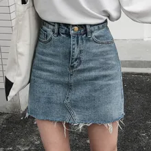 Women's Solid Skirt Jeans Casual High Waist A-line Pencil Mini Skirts Button Zipper Pockets Blue Denim A Line Mini Skirt 2019 Women's Solid Skirt Jeans Casual High Waist A-line Pencil Mini Skirts Button Zipper Pockets Blue Denim A Line Mini Skirt 2019