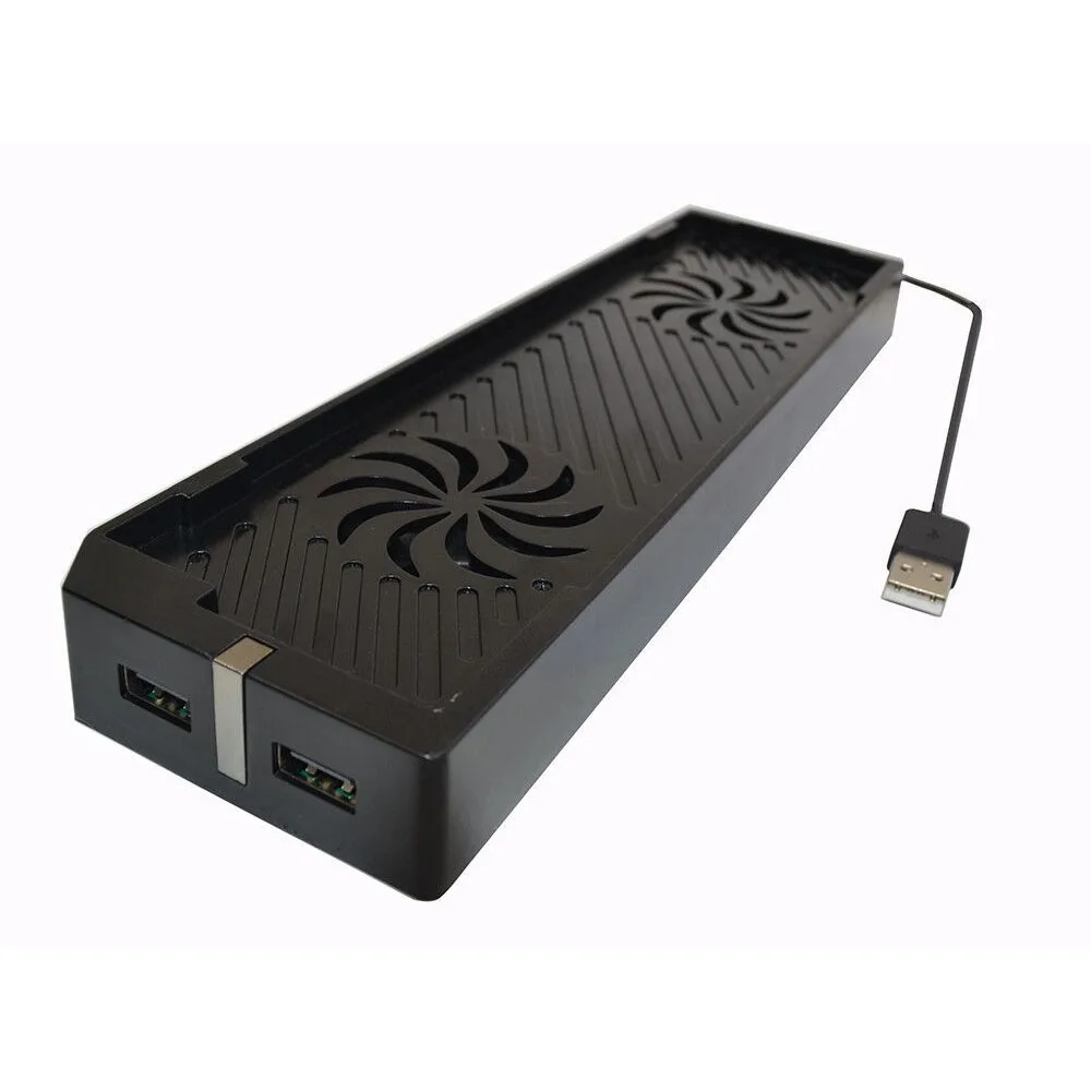 OSTENT 듀얼 USB 냉각 선풍기 쿨러 스탠드, 온도 제어, Xbox One X 콘솔용 2 USB 포트 허브