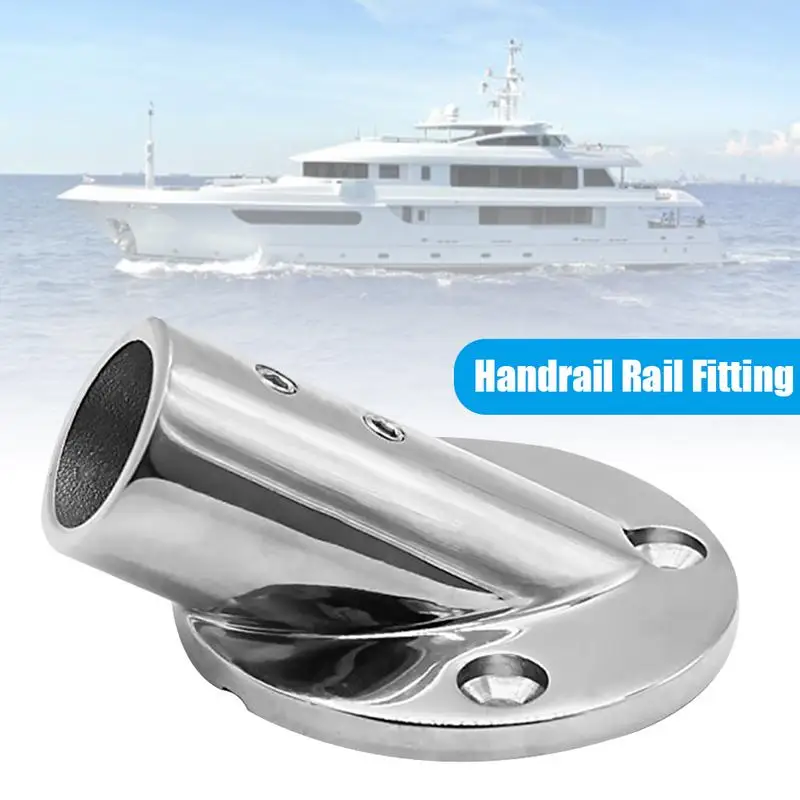 New 22MM 30 Degree Boat Deck Handrail Rail Fitting Round Base Corrosion Resistant Tube Marine Hardware Yacht Ship | Автомобили и