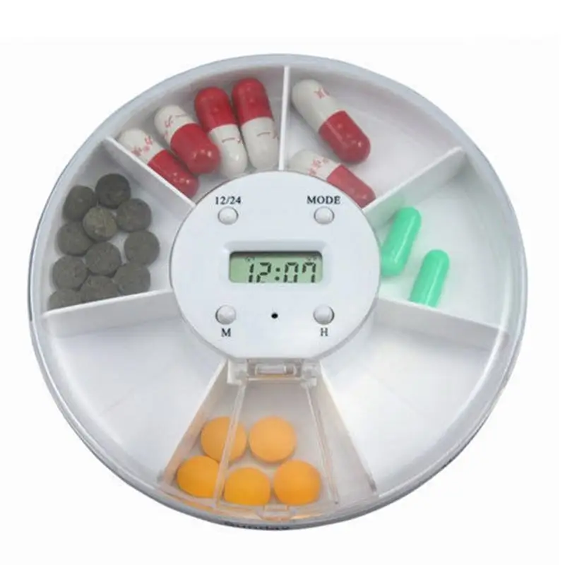 7-купе будильник распределитель таблетки коробка электронный лекарства напоминание личных средство для ухода за полостью(белый