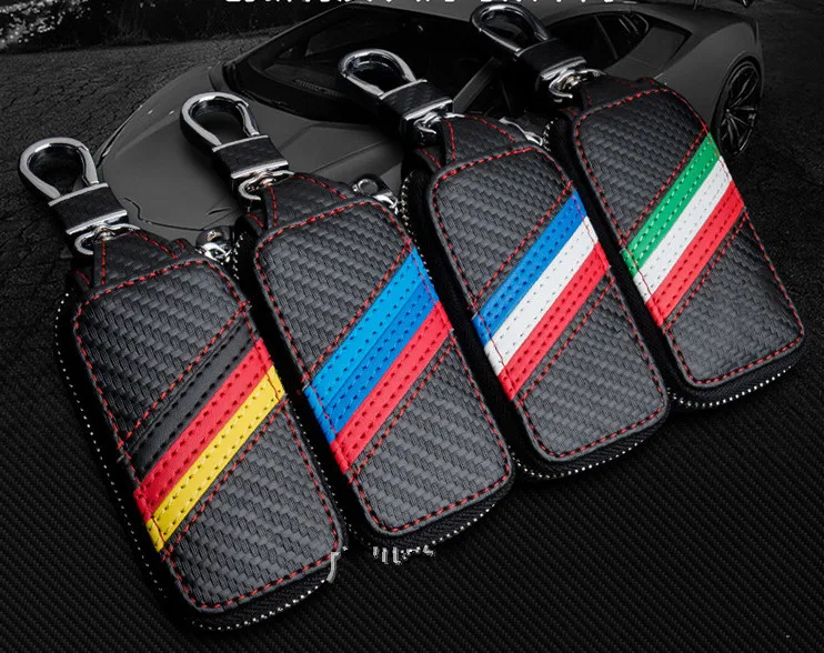 

2019 Fashion Auto Leather Current men and women key package Keychain key ring key chain For BMW Audi Ferrari Porsche Car styling