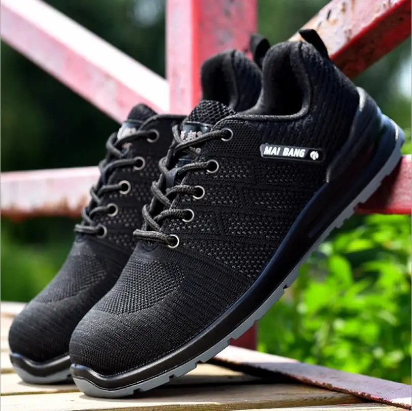 أحذية الرجال أحذية عمل تنفس الدانتيل متابعة قماش شبكي أحذية أمان الصلب اصبع القدم فائقة خفيفة الوزن حذاء رياضة عارضة الأحذية CS-160