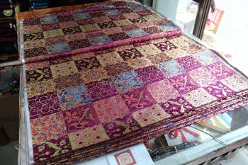 

chinese silk brocade woven damask damask fabric cheongsam cushion purple back with box pattern