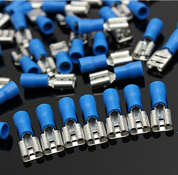 

FDD2-250 Female Insulated Electrical Crimp Terminal for 1.5-2.5mm2 Connectors Cable Wire Connector 100PCS/Pack FDD2.5-250 FDD